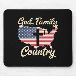 Mens God Family Country Christian Patriot Usa Mouse Mat