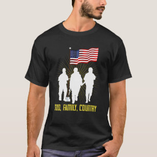 Mens God Family Country Proud Soldier American Pri T-Shirt