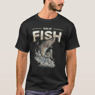 Mens God Of Fish Artwork Quote Flies Trout Fishin T-Shirt
