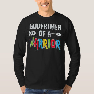 Mens Godfather Of A Warrior Autism Awareness Famil T-Shirt