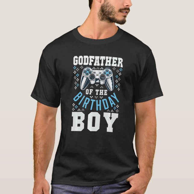 Mens Godfather Of The Birthday Boy Matching Video  T-Shirt (Front)