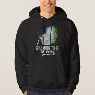 Mens Godfather To Be Of Twins Baby Girls Elephant Hoodie