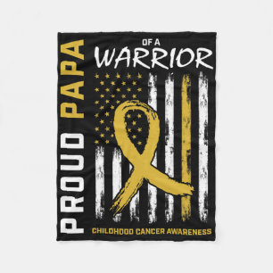 Mens Gold Proud Papa Childhood Cancer Awareness Am Fleece Blanket