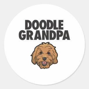 Mens Goldendoodle Grandpa Doodle Papa Cute Goldend Classic Round Sticker