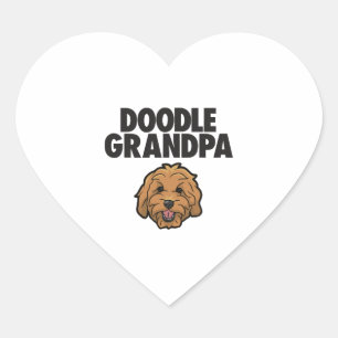 Mens Goldendoodle Grandpa Doodle Papa Cute Goldend Heart Sticker