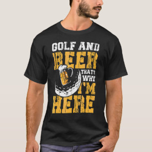 Mens Golf And Beer Pro Green Sport & Fun Drinking T-Shirt