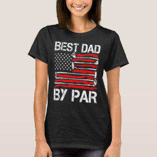 Mens Golf Best Bonus Dad By Par Golfer American Fl T-Shirt