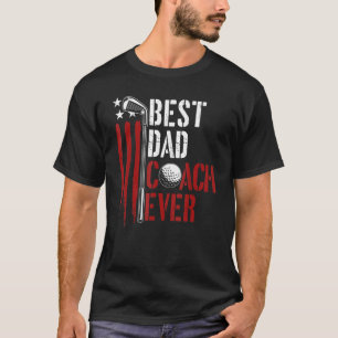 Mens Golf Best Dad Coach Ever Golfer Daddy Usa Fla T-Shirt