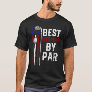 Mens Golf Best Grumpa By Par Grandpa Golfer Flag A T-Shirt