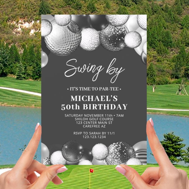 Men's Golf Partee 50th Birthday Invitation (Creator Uploaded)