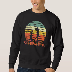 Mens Golf Player Retro Vintage Graphic Design Golf Sweatshirt