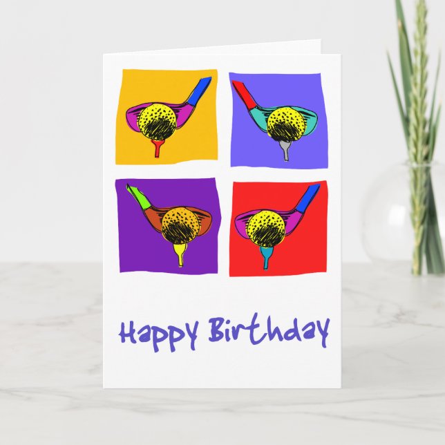 Mens Golfing Birthday Card (Front)