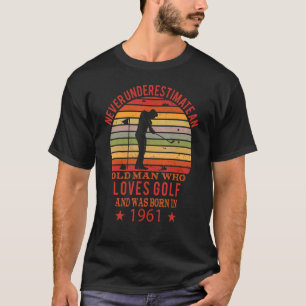 Mens Golfing Golfplayers Vintage 1961 Birthday Gol T-Shirt