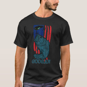 Mens Googan Fishing American Flag Fisherman Fan T-Shirt