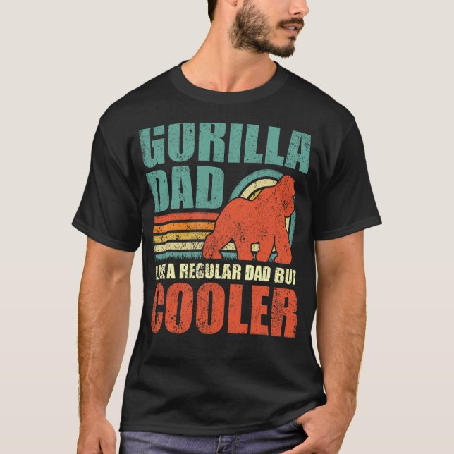 Mens  Gorilla Dad Like A Regular Dad But Cooler Fa T-Shirt (Front)