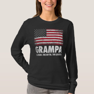 Mens Grampa The Man The Myth The Legend Grandpa Fa T-Shirt