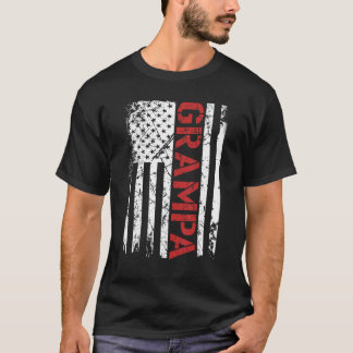Mens Grampa Vintage Us American Flag For Dad Pap T-Shirt