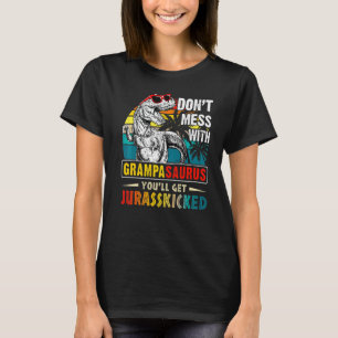 Mens Grampasaurus Dinosaur Rex Vintage Father's D T-Shirt