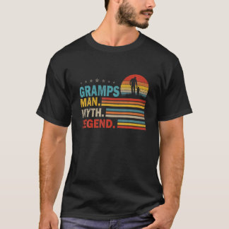 Mens Gramps Man Myth Vintage Gramps Legend Fathers T-Shirt