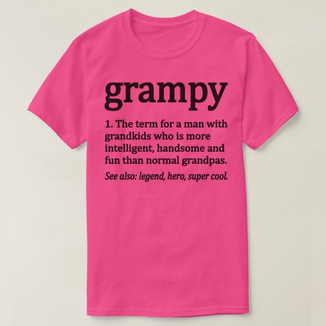 Mens Grampy Definition Funny Grampy Grandpa  T-Shirt (Design Front)
