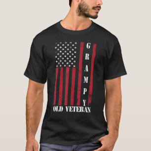 Mens Grampy Old Veteran Proud Us Retired Veteran G T-Shirt