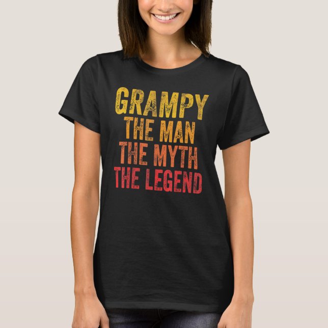 Mens Grampy The Man The Myth The Legend Fathers Da T-Shirt (Front)