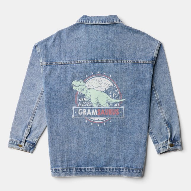 Mens GramSaurus Gram idea for Women Mother's Day G Denim Jacket (Back)