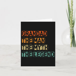 Mens Grandad Man The Myth Legend Fathers Day  Card