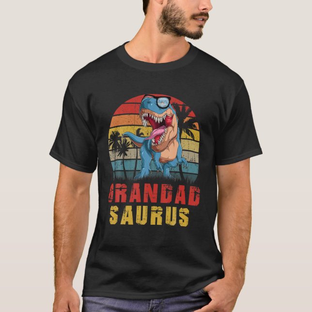 Mens Grandad Saurus Dinosaur Funny Grandadsaurus R T-Shirt (Front)