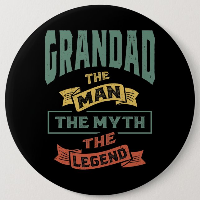 Mens Grandad The Legend Grandpa Gift 6 Cm Round Badge (Front)