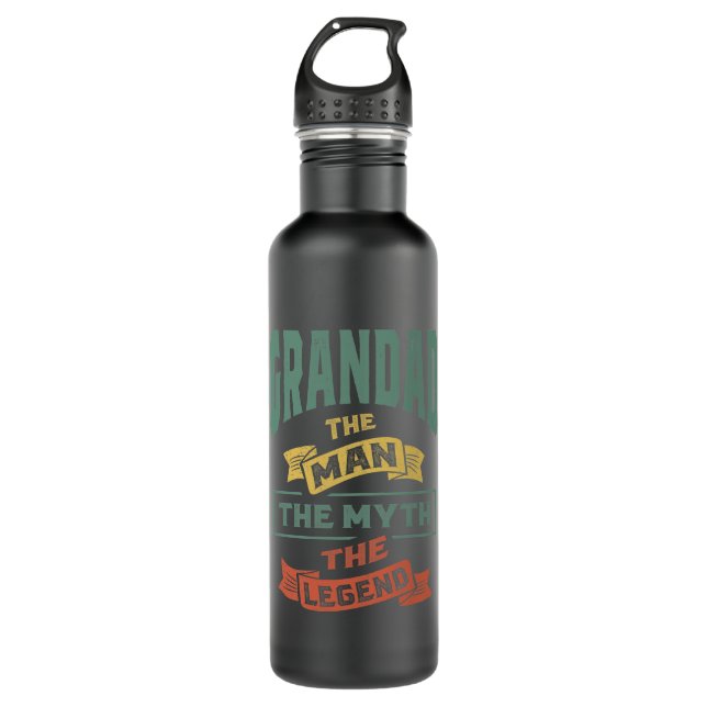 Mens Grandad The Legend Grandpa Gift 710 Ml Water Bottle (Front)