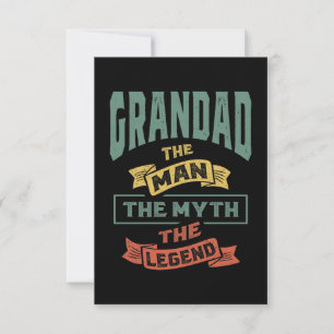 Mens Grandad The Legend Grandpa Gift RSVP Card