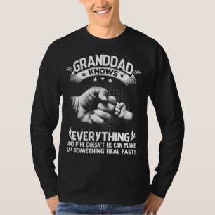 Mens GRANDDAD Knows Everything Shirt 60th Gift Fun