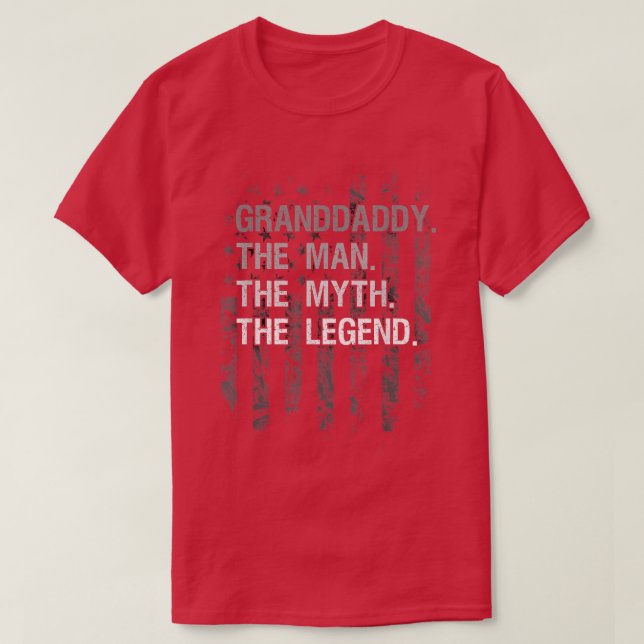 Mens Granddaddy The Man Myth Legend  American Flag T-Shirt (Design Front)