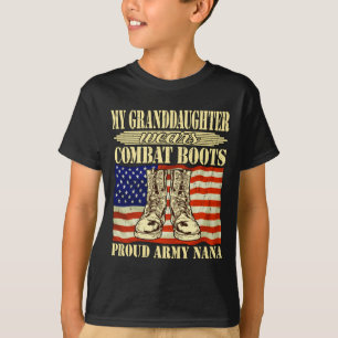 Mens Granddaughter Wears Combat Boots - Proud Army T-Shirt