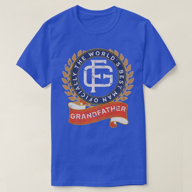 Mens Grandfather Officially World's Best Man Fathe T-Shirt (Design Front)