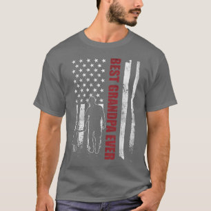 Mens Grandpa and Granddaughter US Flag Grandfather T-Shirt