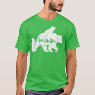 Mens Grandpa Bear 2 Cubs Shirt, Grandpa Bear Twin, T-Shirt