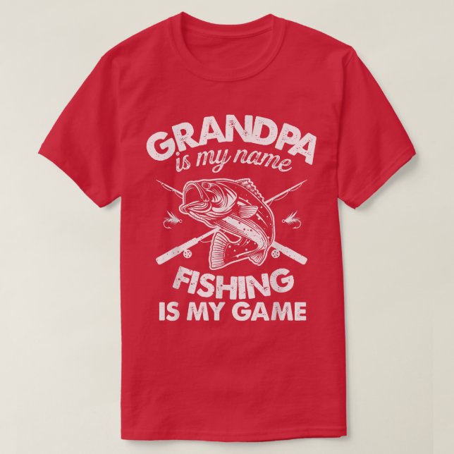 Mens Grandpa Fishing  Grandpa is My Name Fishing i T-Shirt (Design Front)