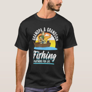 Mens Grandpa Grandson Fishing Partners For Life Fi T-Shirt