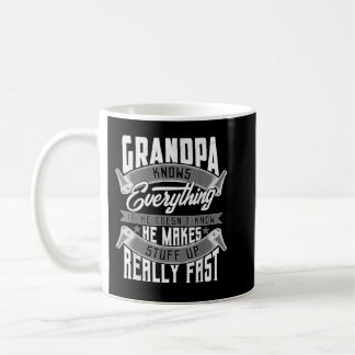 Mens Grandpa Knows Everyhing Funny Grandpa Fahers  Coffee Mug