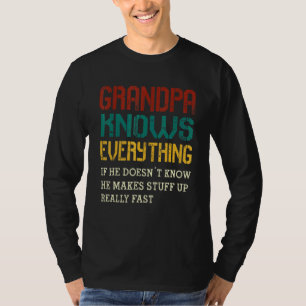Mens Grandpa Knows Everything 60th 2 T-Shirt