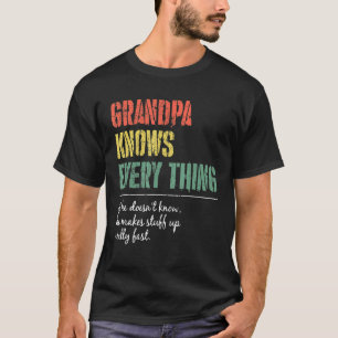 Mens Grandpa Knows Everything  60th   Father's Day T-Shirt