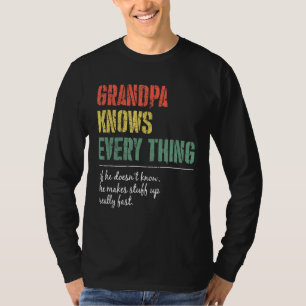 Mens Grandpa Knows Everything 60th Father's Day T-Shirt
