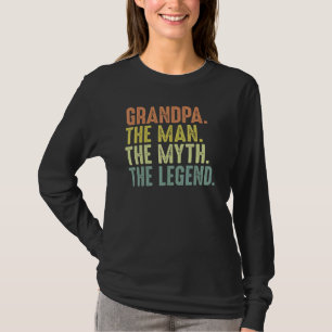 Mens Grandpa Men Fathers Day Grandpa Man Myth Leg T-Shirt