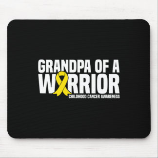 Mens Grandpa of a Warrior Ribbon Childhood Cancer  Mouse Mat