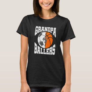 Mens Grandpa Of Ballers Ball Grandfather Basketbal T-Shirt