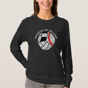 Mens Grandpa Of Ballers  Baseball Volleyball Socce T-Shirt