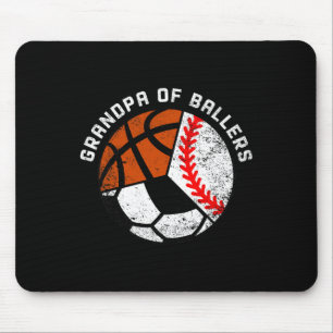 Mens Grandpa Of Byllers Fun Bysebyll Soccer Bysket Mouse Mat