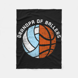 Mens Grandpa Of Byllers Fun Volleybyll Bysketbyll Fleece Blanket